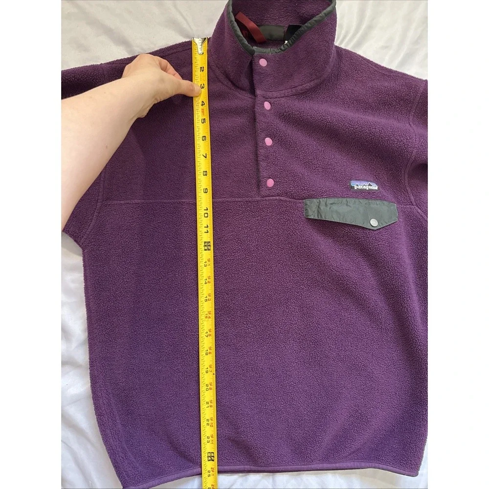 Vintage Patagonia Synchilla Snap-T Purple Green Fleece Pullover Men's S